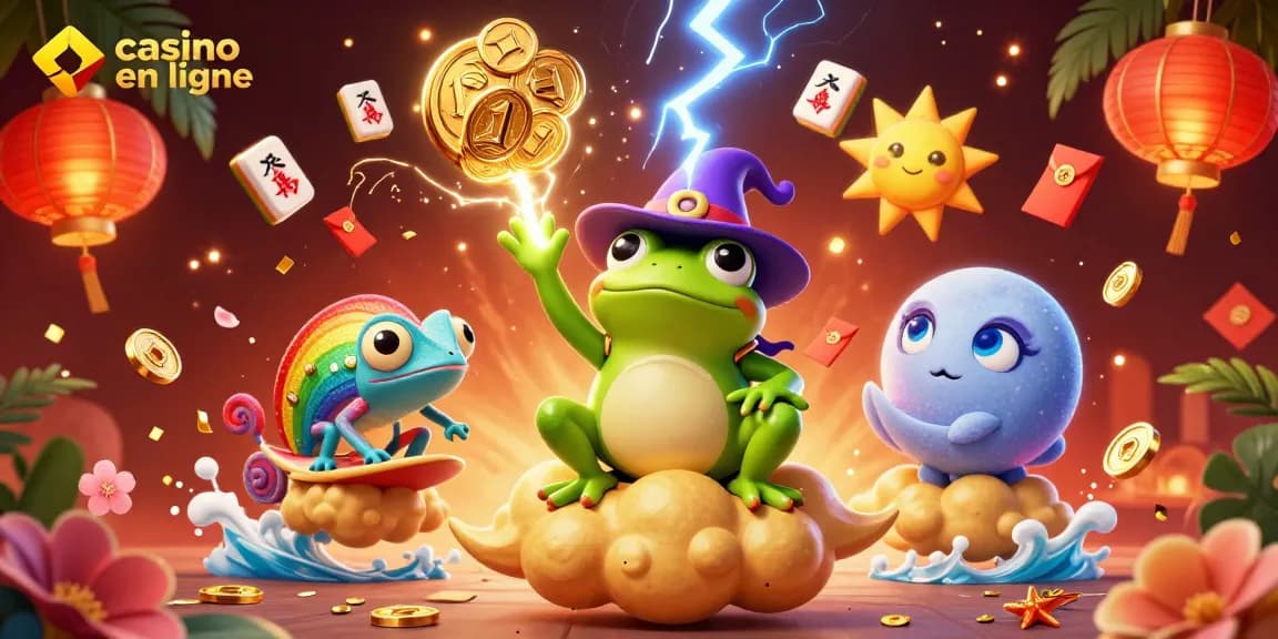 Découvrez un fantastique casino en ligne avec des personnages animés créant des pièces d'or scintillantes.