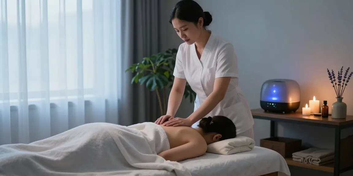 Experience a soothing 일산출장안마 session in a serene wellness spa setting with calming elements.