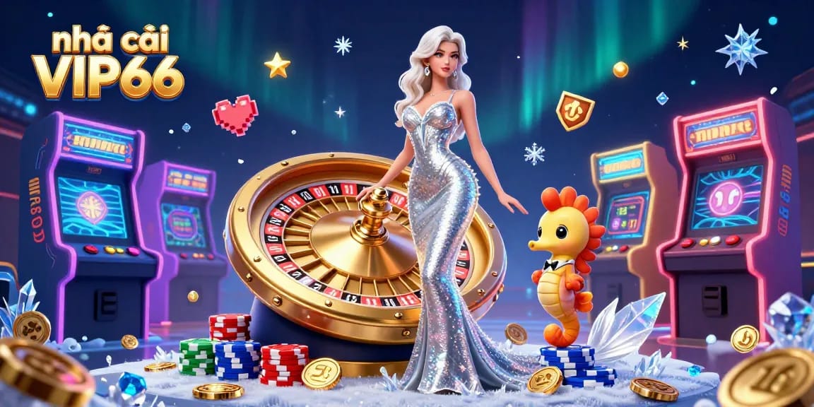 Engage your luck with nhà cái VIP66 by spinning the golden roulette wheel amidst colorful casino excitement.