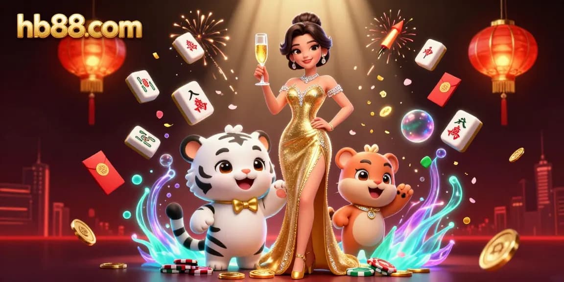 Experience vibrant excitement at hb88com while enjoying a luxurious casino atmosphere with lucky characters.