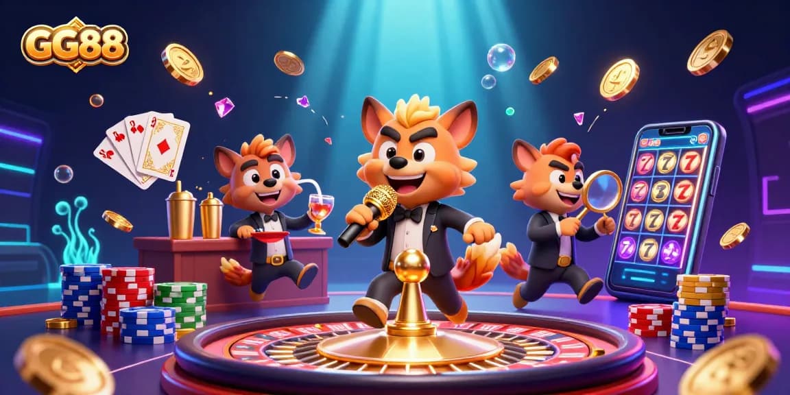 Experience thrilling gameplay at GG88 with vibrant casino characters and stunning visuals.