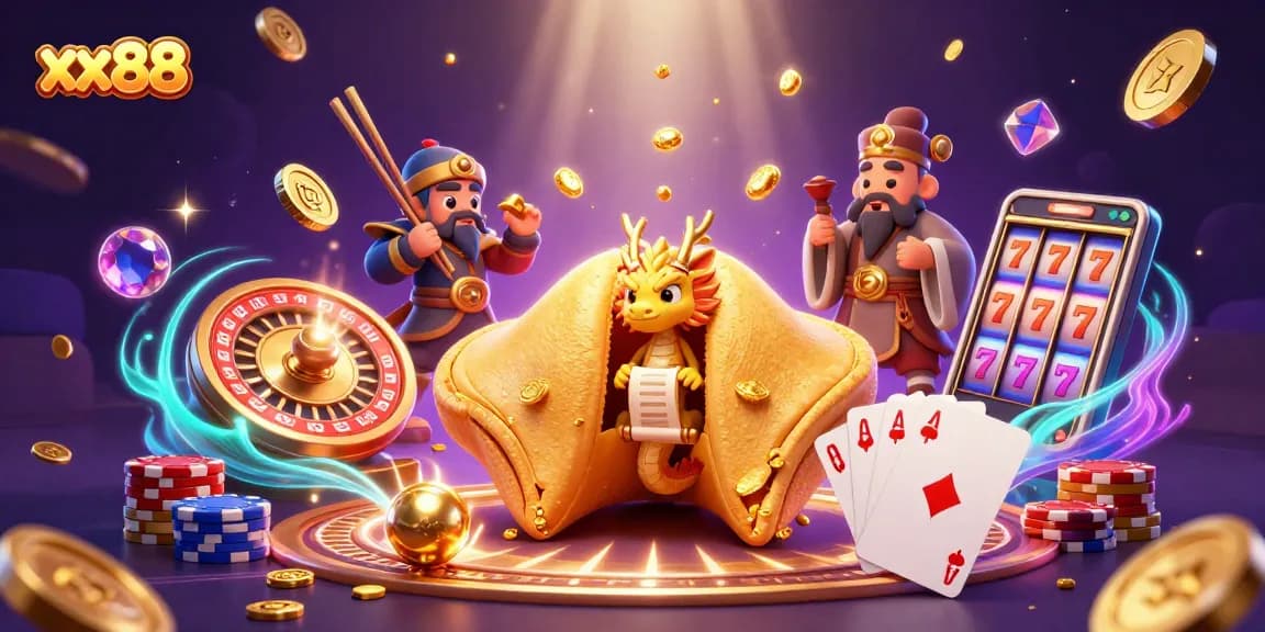 Engage with the thrilling world of xx88 featuring dynamic characters, golden coins, and exciting casino elements.