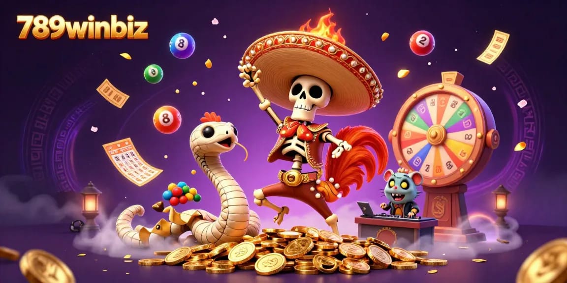 Experience big wins at 789winbiz with dynamic lottery balls and vibrant casino elements in an exciting scene.