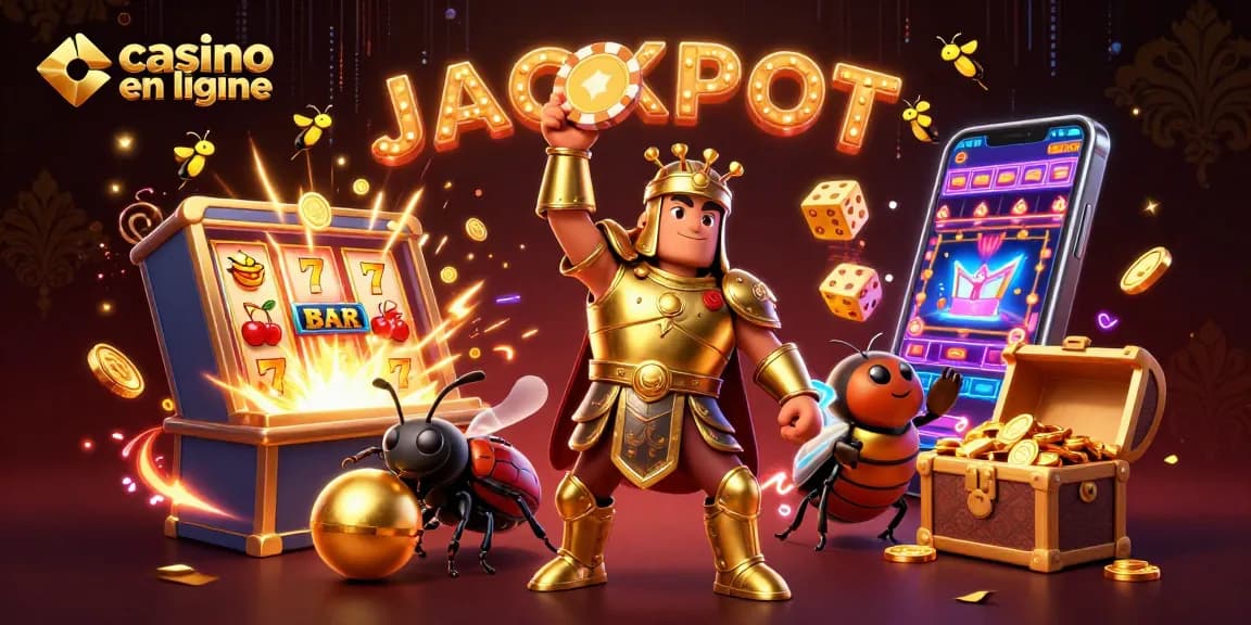 Profitez de l'expérience festive du casino en ligne avec une illustration dynamique captivante.