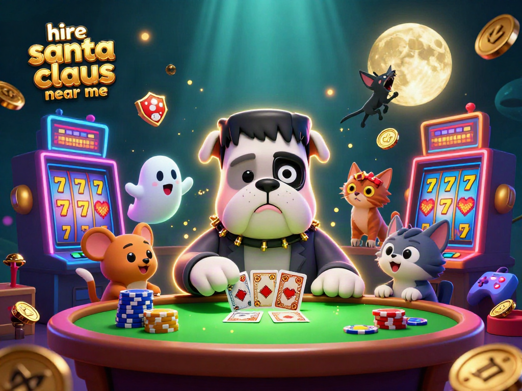 Engage in thrilling gameplay with hire santa claus near me in a vibrant 3D casino scene.