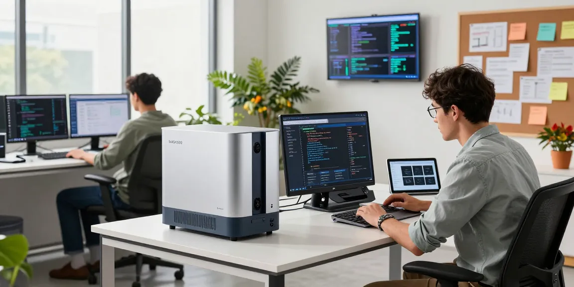 NAGA2000 device showcased in a vibrant tech workspace during collaboration