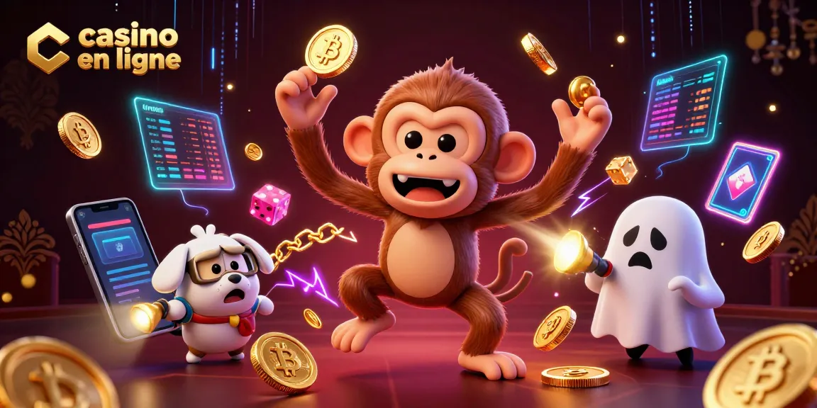 Le casino en ligne animé par un singe fantomatique jonglant avec des pièces d'or et un chiot chasseur de fantômes.