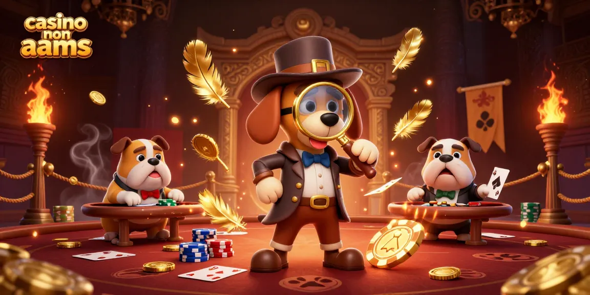 Giocatori nel casino non AAMS esplorano indizi d'oro e chips in un'avventura coinvolgente.