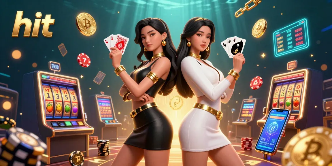 Engage with hit at a premier online casino featuring twin Asian women showcasing thrilling slot games.