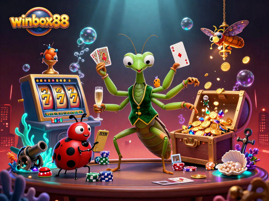 Experience winbox88 with vibrant slots and casino excitement in a lively underwater scene.