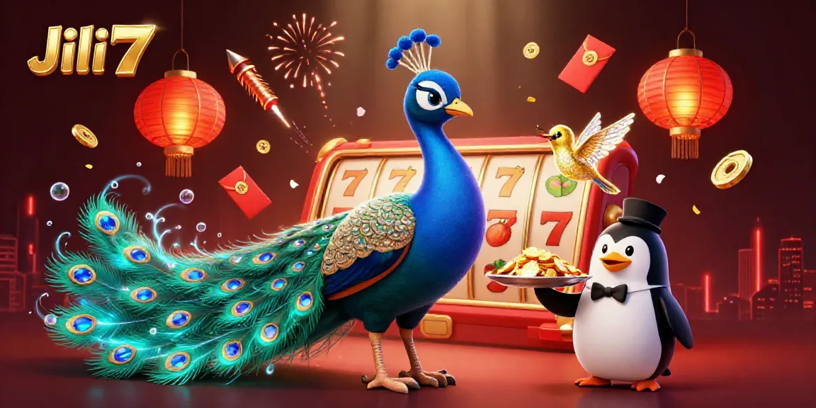 Experience Jili7's vibrant slot gaming scene with opulent characters and festive symbols.