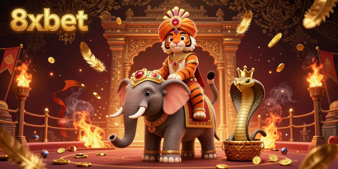 Experience the thrill of gaming with 8xbet in a vibrant 3D casino illustration featuring exotic characters and rich details.