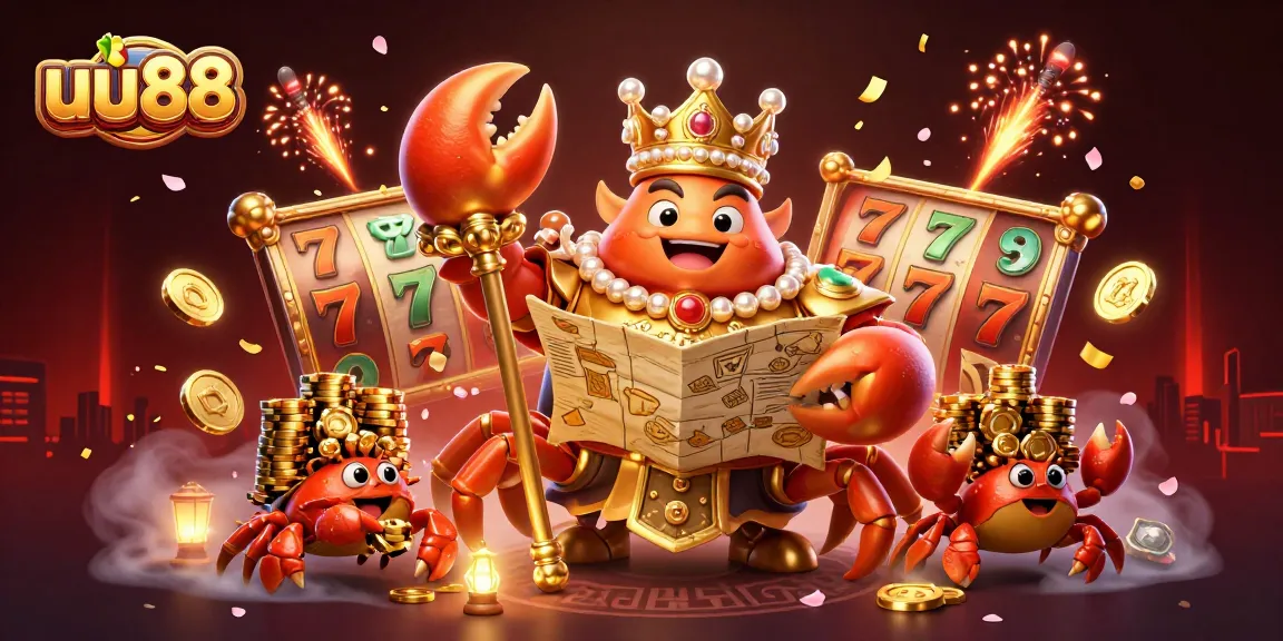 Experience exhilarating wins at uu88 with a colorful, dynamic casino atmosphere featuring golden crab emperor and lavish elements.