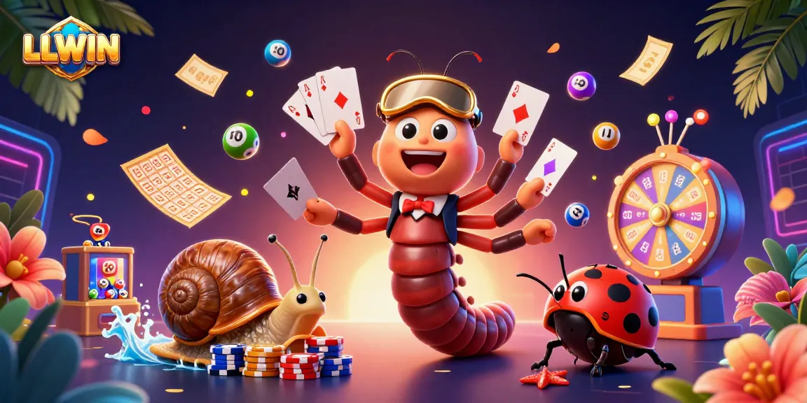 LLWIN players enjoying dynamic gaming action with colorful lottery elements and excited characters in a vibrant scene.