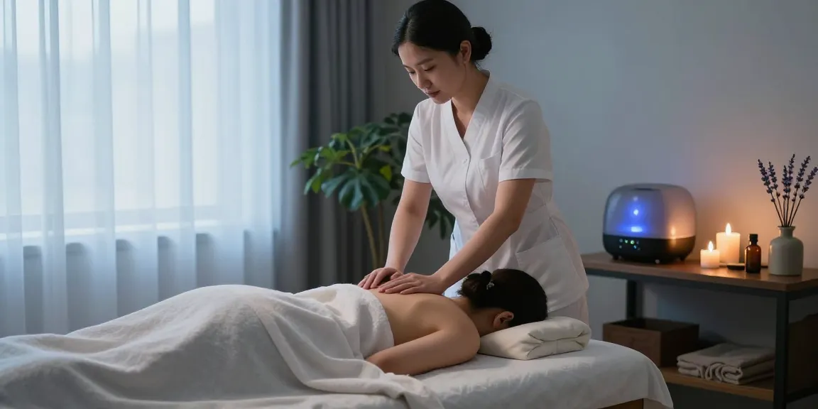 Experience a soothing 일산출장안마 session in a serene wellness spa setting with calming elements.
