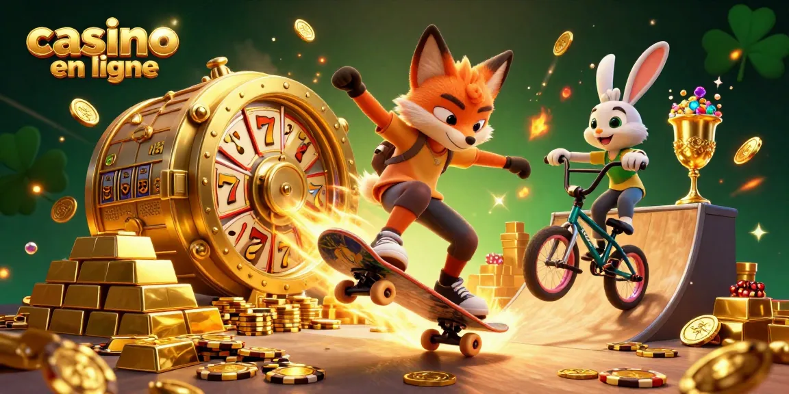 Découvrez les aventures d'un renard et d'un lapin dans un casino en ligne animé.