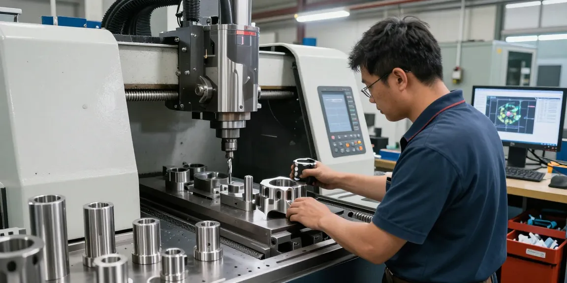 High-quality cnc machined stainless steel parts being crafted by a skilled machinist in a modern workshop.