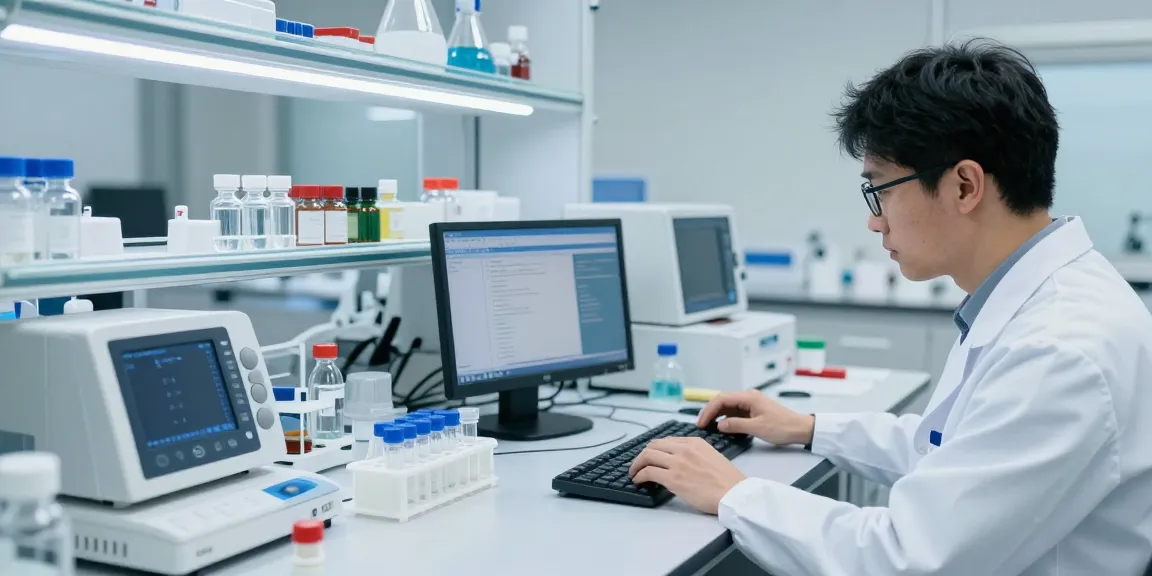 Multi-vial peptide kits displayed in a professional laboratory setup emphasizing quality and precision.