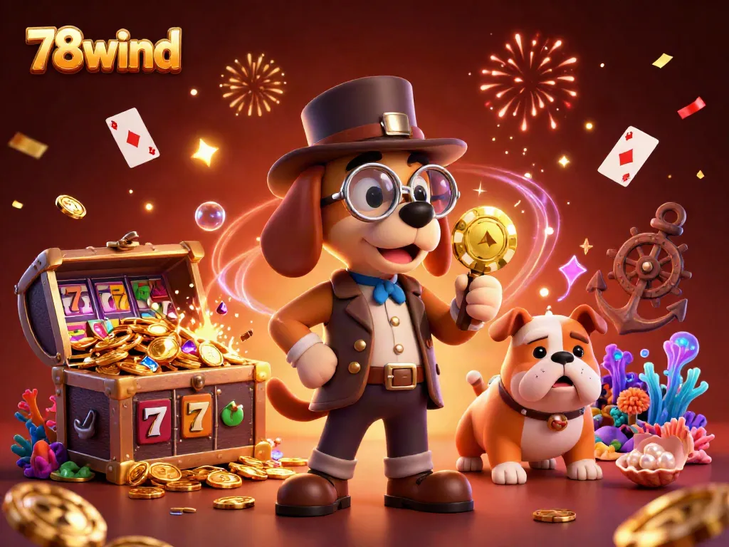 Watch the 78wind detective uncover a treasure trove of casino riches in this vibrant scene.