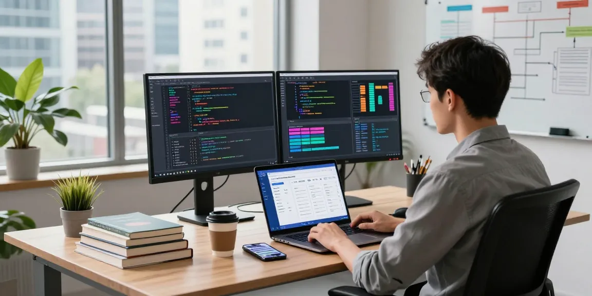 RTI scheduler interface on dual monitors in a modern tech workspace, enhancing productivity and efficiency.