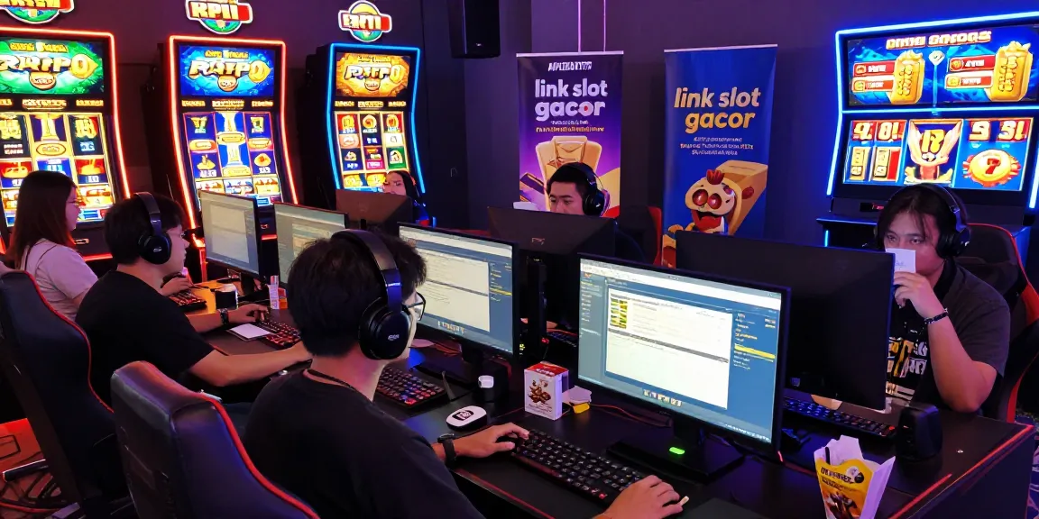 Dynamic gaming environment showcasing players enjoying link slot gacor on APIZEUS777 platform with colorful slot graphics.