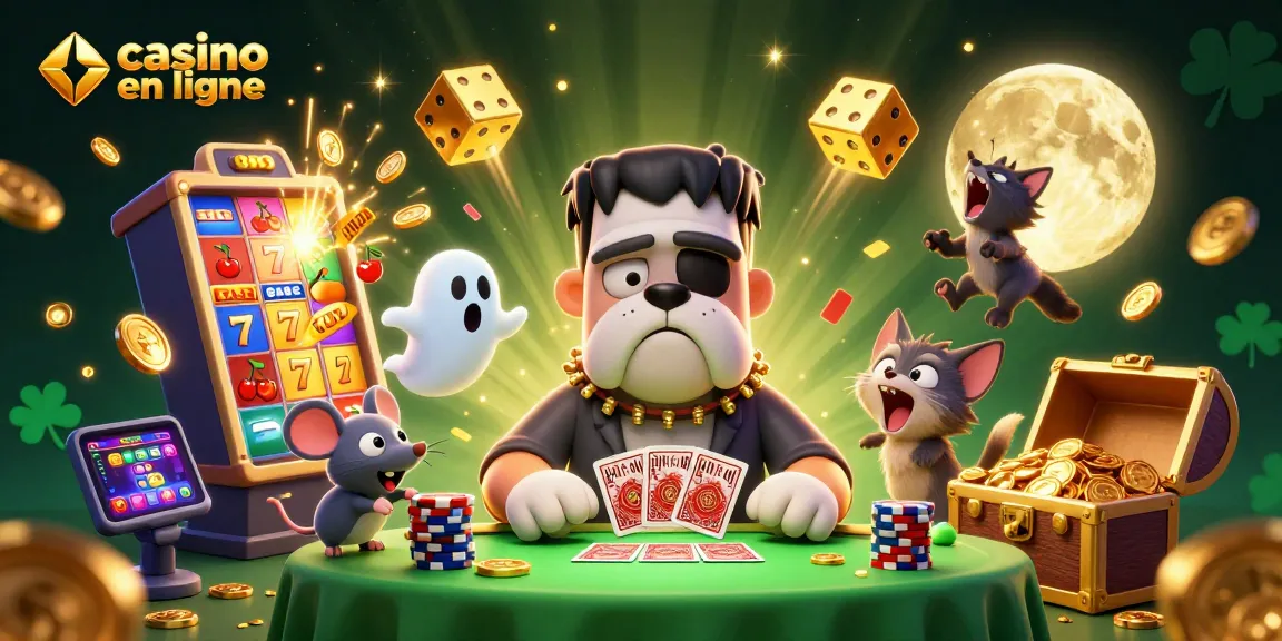 Venez découvrir le casino en ligne avec Frankenstein bulldog et un jackpot explosif de pièces d'or!