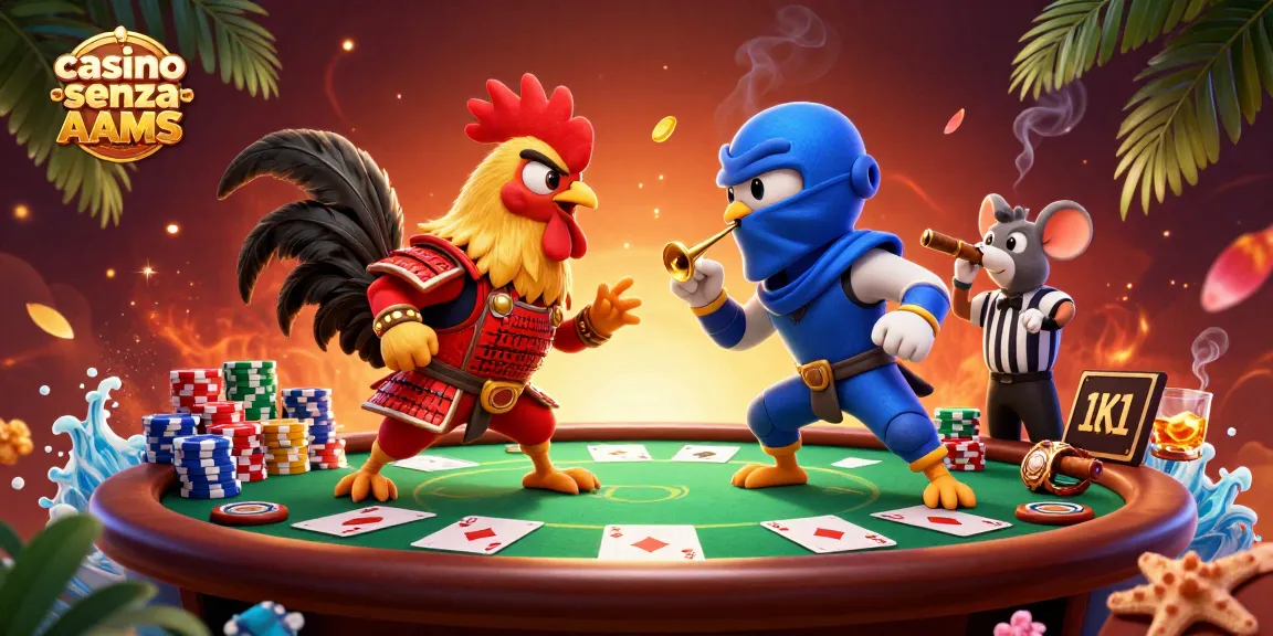 Giocatori in un casino senza AAMS mentre sfidano la sorte con poker e chip colorati, godendo ogni momento.