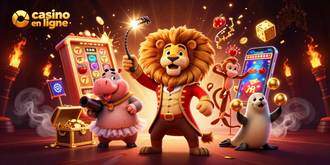 Découvrez un spectacle captivant au casino en ligne avec des personnages colorés et des machines à sous éclatantes.