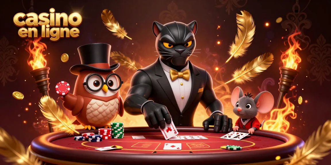 Le casino en ligne propose une ambiance immersive avec un panthère en costume distribuant des cartes, créant une expérience de jeu excitante.