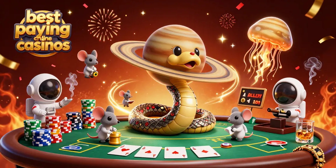 Explore the best paying online casinos with engaging animated cosmic casino scene.
