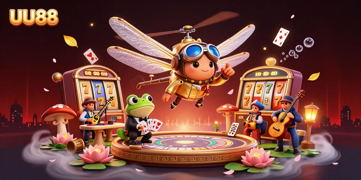 Experience thrilling gameplay at UU88, featuring a vibrant casino scene with unique characters.