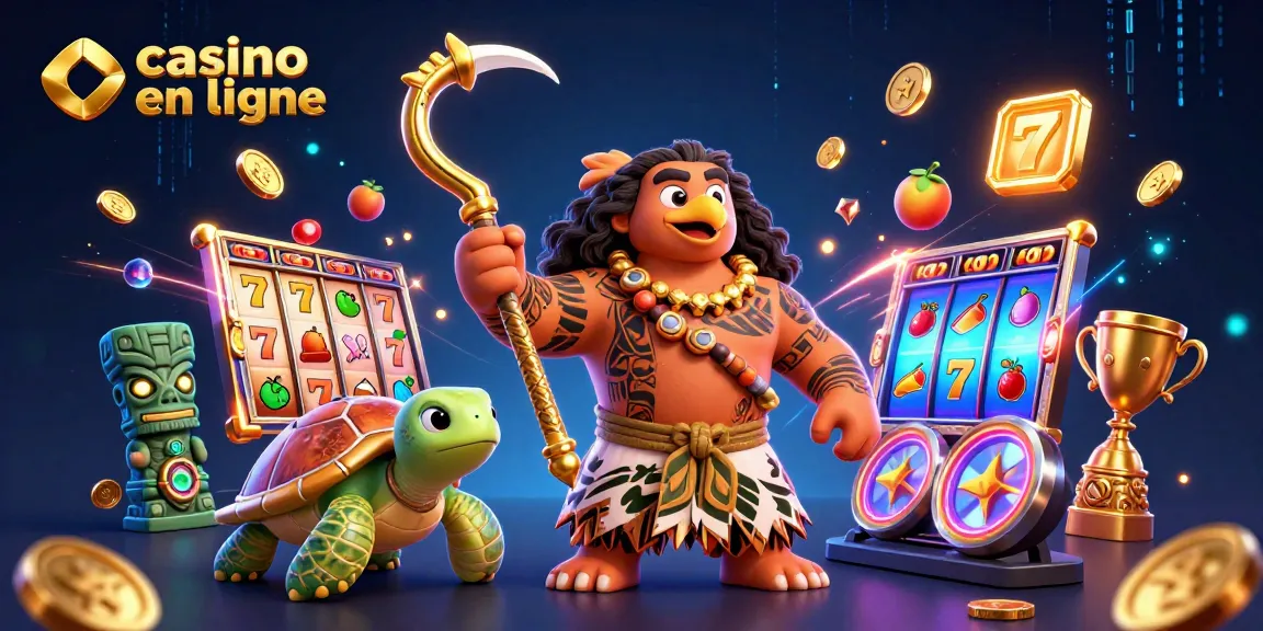 Profiter des jeux au casino en ligne avec un dieu démiurge et un personnage de tortue dans un décor dynamique