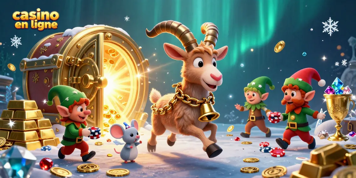 Découvrez le casino en ligne avec le Krampus et des gremlins dans une scène de frénésie festive.