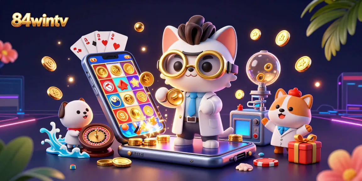 Experience thrilling slots at 84wintv's colorful casino featuring dynamic gaming elements.
