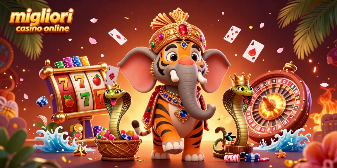 Scopri i migliori casinò online giocando con slot e poker da un maestoso elefante.