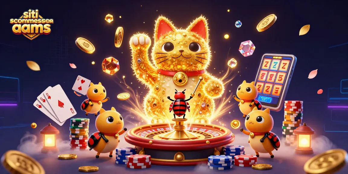 Siti scommesse non AAMS: Immersa nell'azione con i simboli del casinò e il gatto fortunato