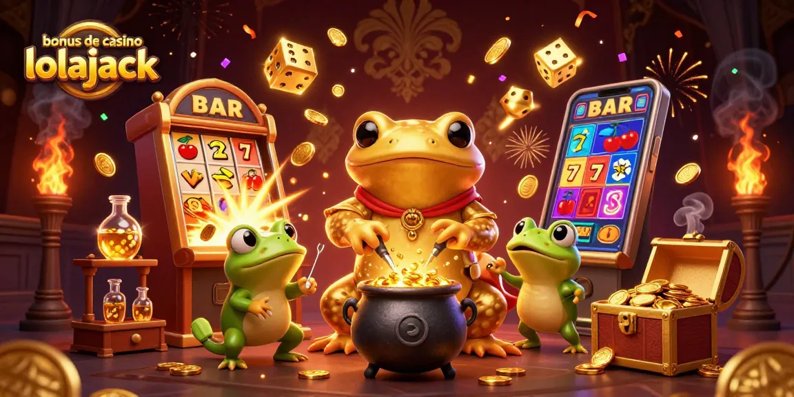 Experience the thrill of bonus de casino lolajack with vibrant casino-themed illustration featuring gold and excitement.