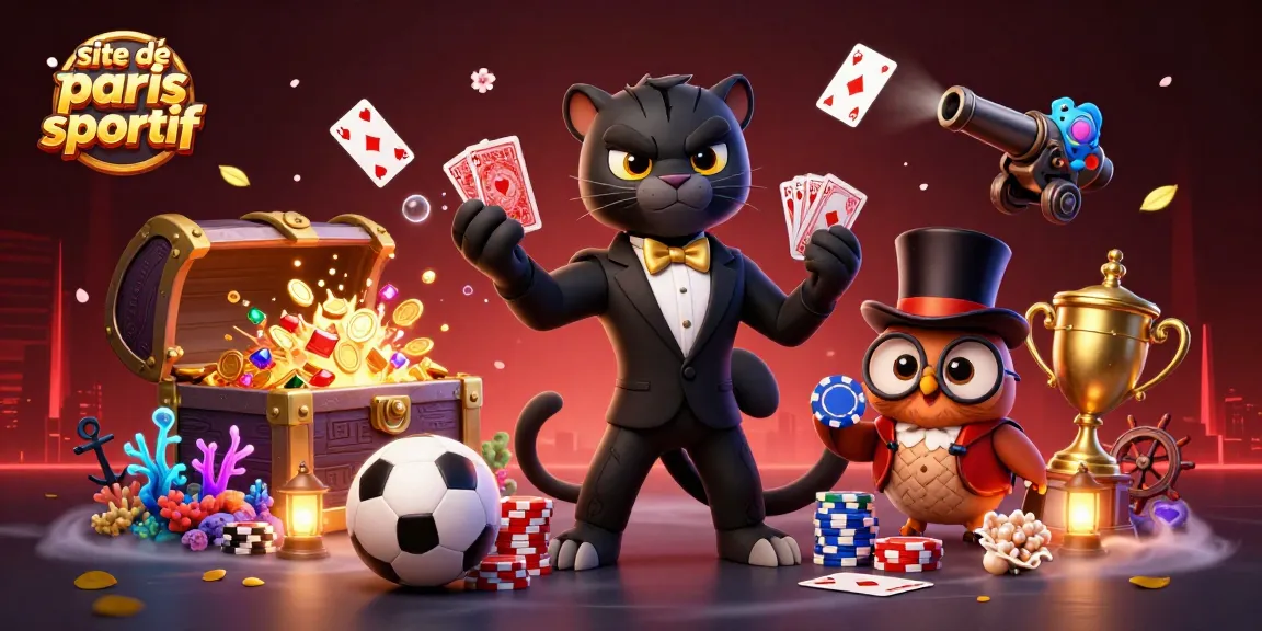 Plongez dans le site de paris sportif avec un panthère élégante distribuant des cartes entourée de charme et de chance.
