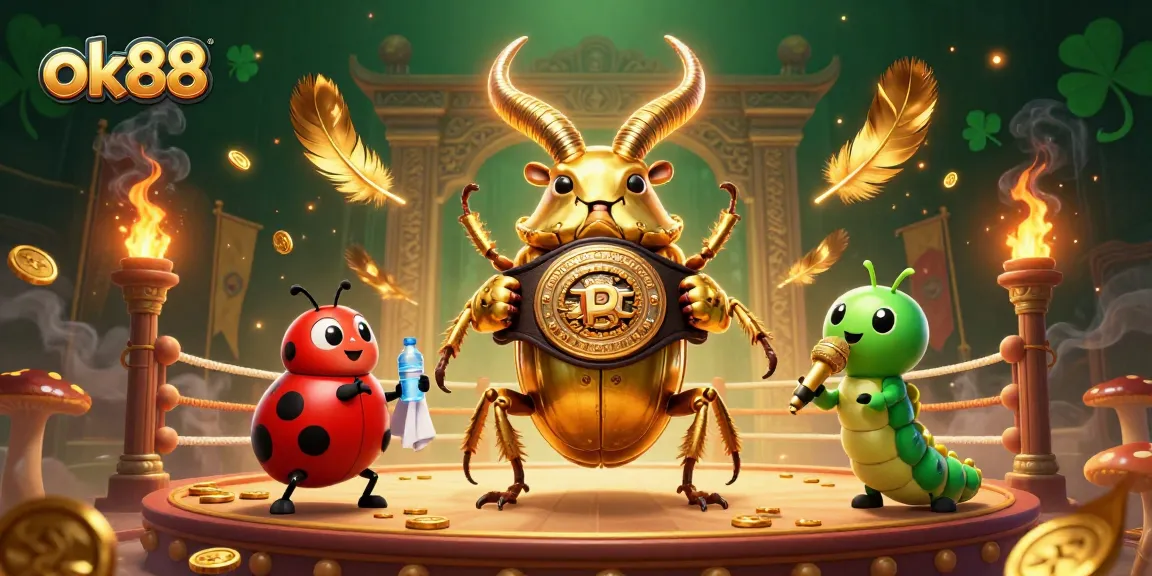 Engage with the thrilling battles at ok88 featuring unique creatures in a vibrant casino scene.
