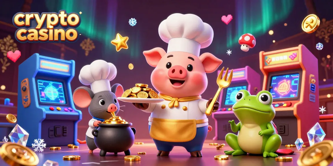 Jouez au crypto casino avec un chef animalier et des pièces d'or dans un cadre animé.