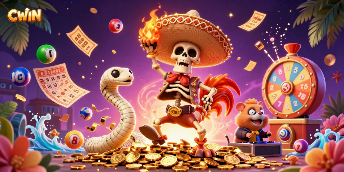 CWIN offers thrilling gaming adventures with a vibrant casino scene featuring dynamic characters and lively elements.