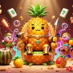 Experience the thrill of slot online terpercaya with a vibrant 3D casino adventure featuring a lucky pineapple king and exciting game elements.
