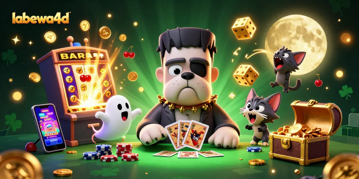 Lapak labewa4d menampilkan anehnya Frankenstein bulldog dan kucing werewolf beraksi di meja kasino.