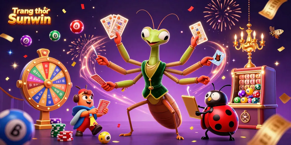 Experience gaming thrills on Trang chủ Sunwin with vibrant lottery balls, festive atmosphere, and lively characters.