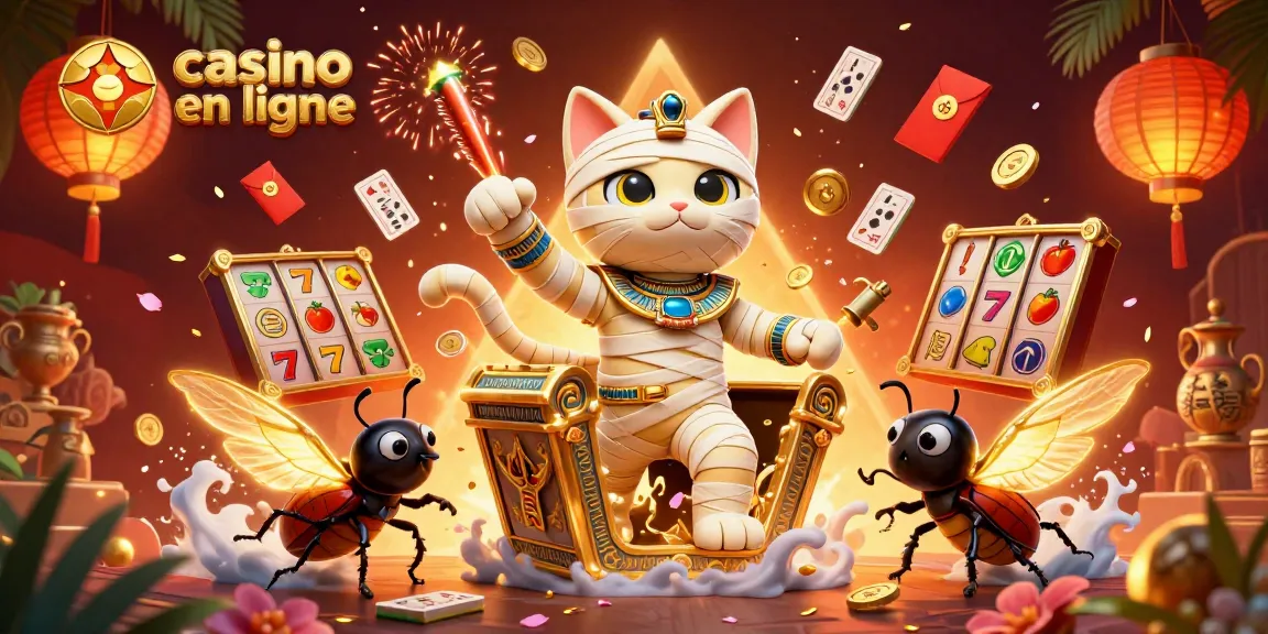 Apprenez à jouer au casino en ligne avec nos personnages amusants dans une scène dynamique.