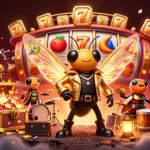 Experience winning moments with gacor slots as vibrant characters celebrate amidst dynamic casino elements.