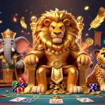 Profitez d’une partie sur un site de poker en ligne, avec nos héros en scène, entourés de jetons et de cartes.