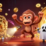 Visuel dynamique d'un casino en ligne avec un singe poltergeist et un chiot chasseur de fantômes.