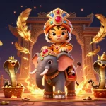 Experience thrilling gaming action with GO88, featuring a majestic maharaja, jewel-encrusted elements, and dynamic casino vibes.