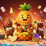 Jouez au crypto casino avec des personnages de jeux colorés et des éléments de blockchain dynamiques.